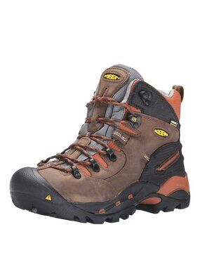 Keen Utility Pittsburg 6” Waterproof Leather Work Boots Mens 13EE Brown/Black Le